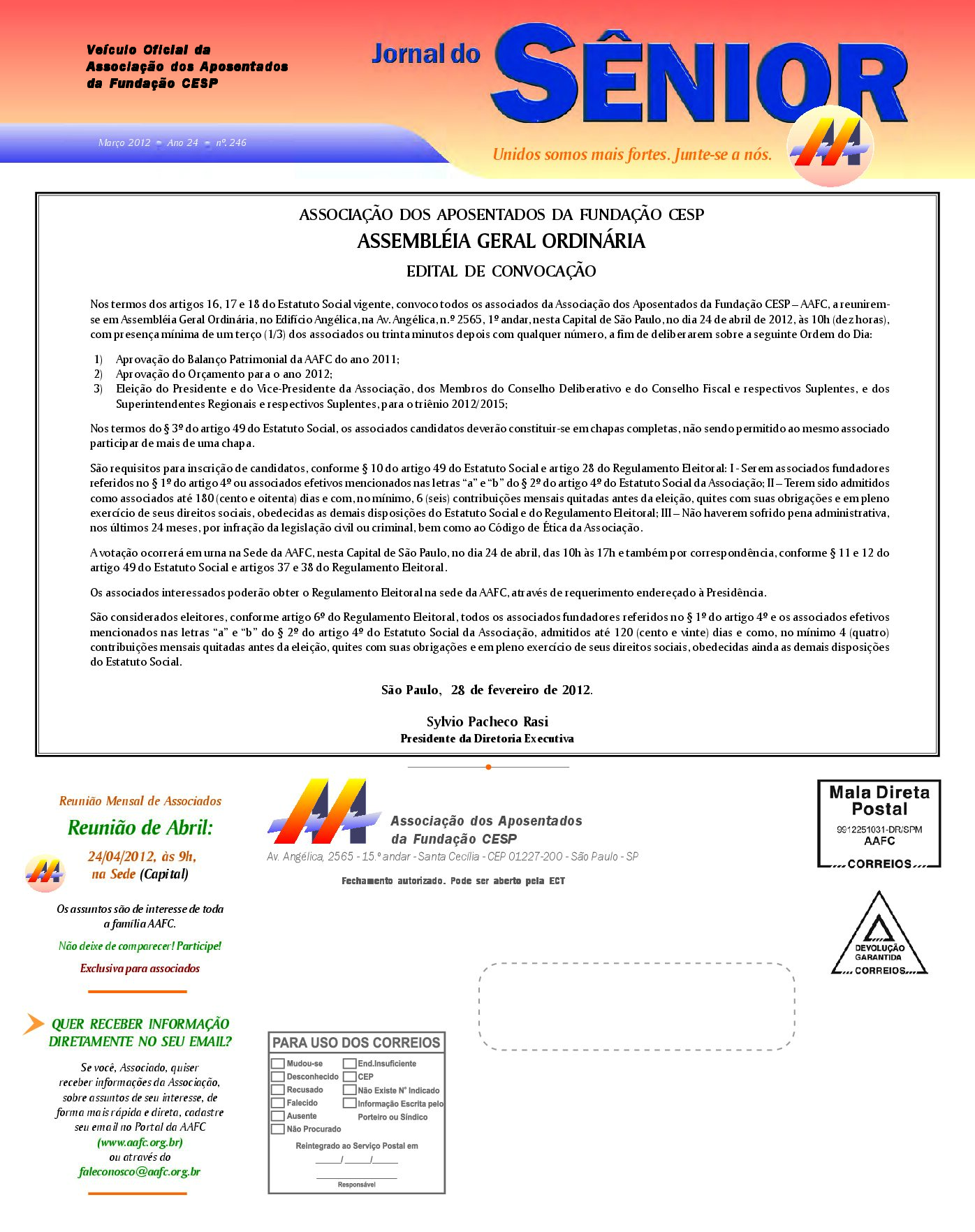 Órgão oficial da AAFC março/2012
