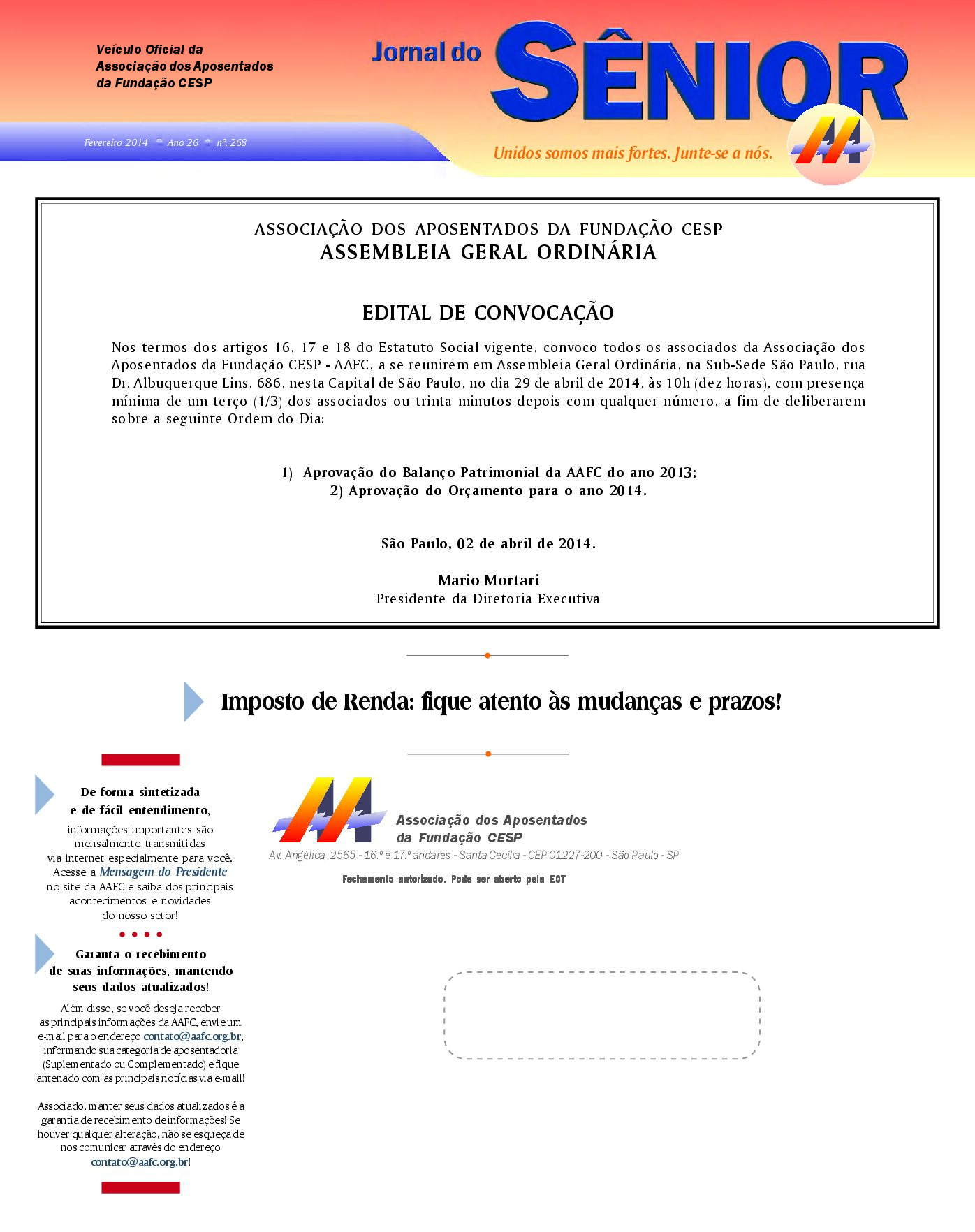 Órgão oficial da AAFC fevereiro/2014