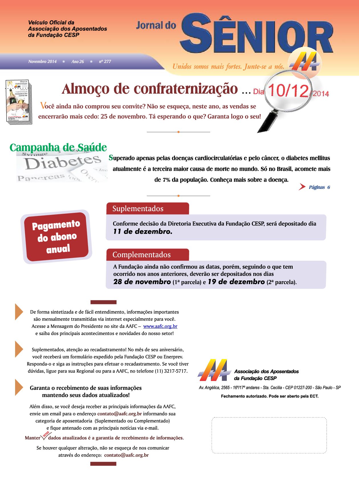 Órgão oficial da AAFC novembro/2014