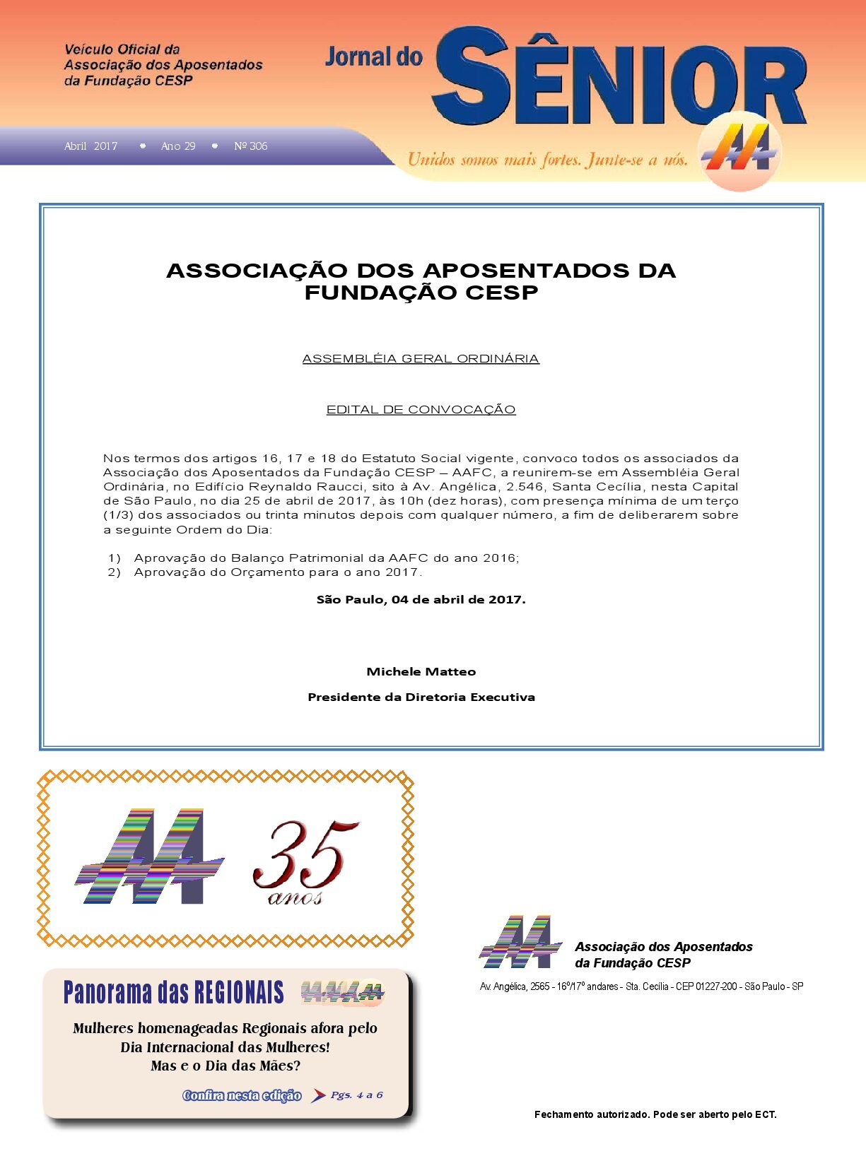 Órgão oficial da AAFC abril/2017