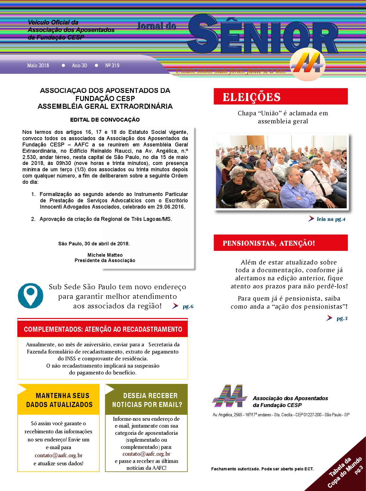 Órgão oficial da AAFC maio/2018