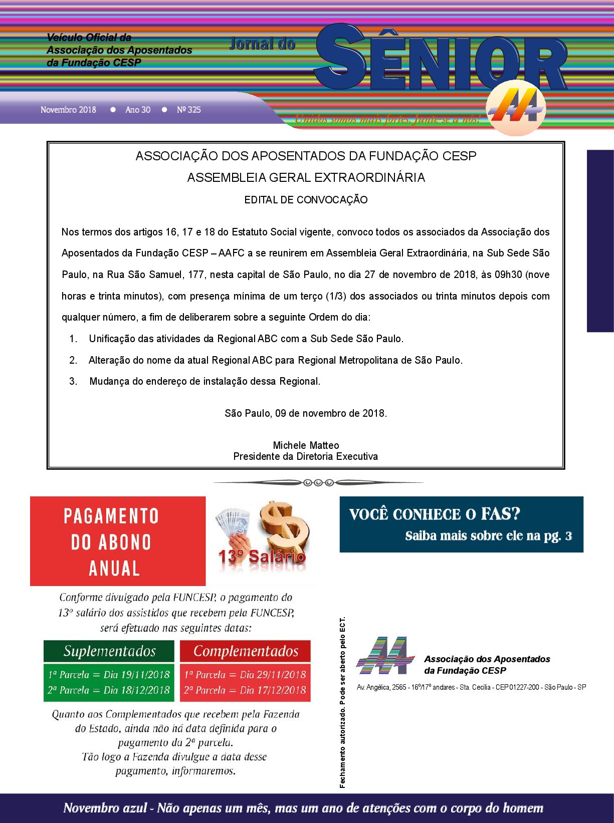 Órgão oficial da AAFC novembro/2018