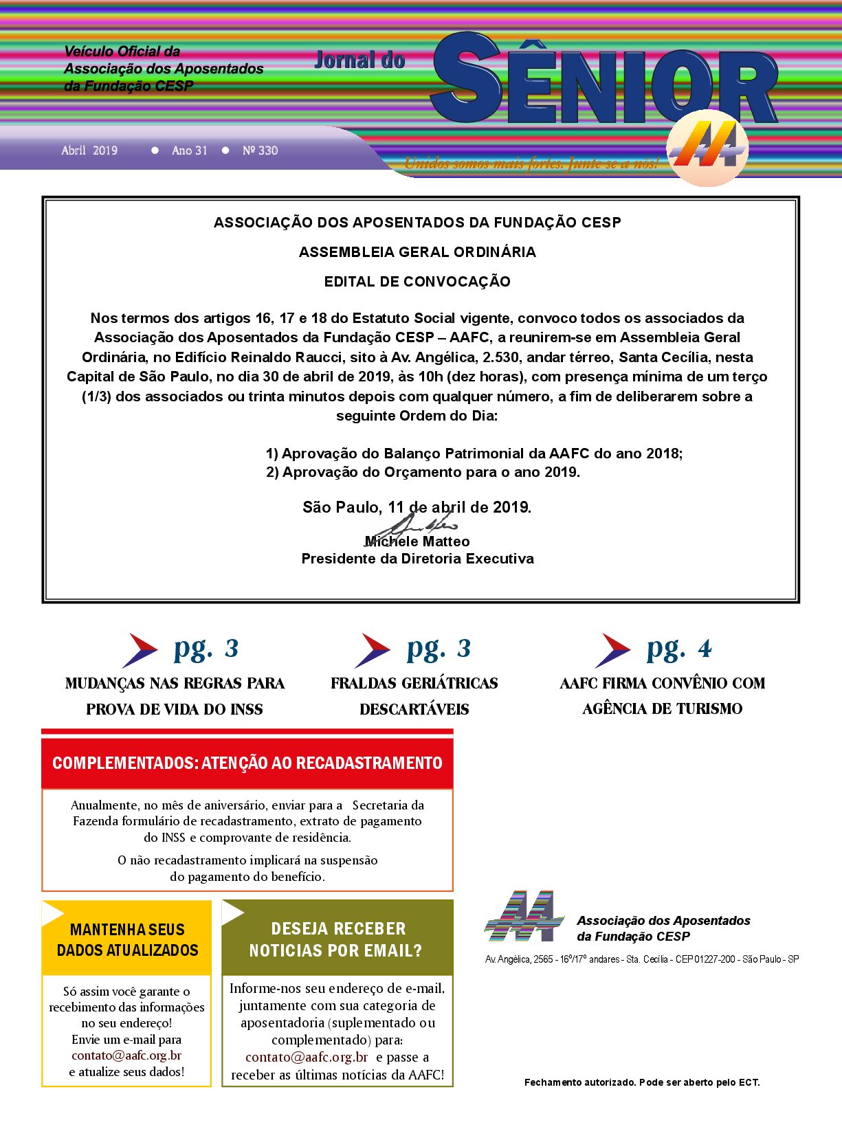 Órgão oficial da AAFC abril/2019
