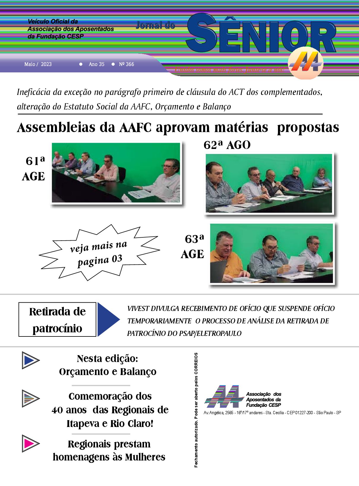 Órgão oficial da AAFC maio 2023