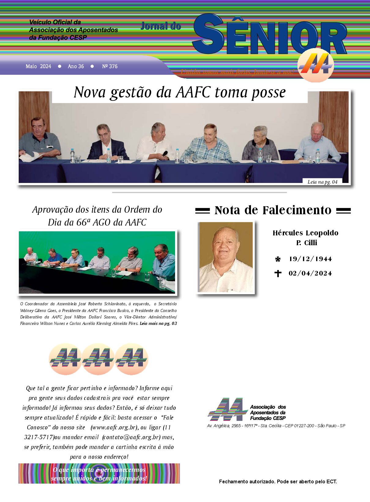 Órgão oficial da AAFC maio 2024