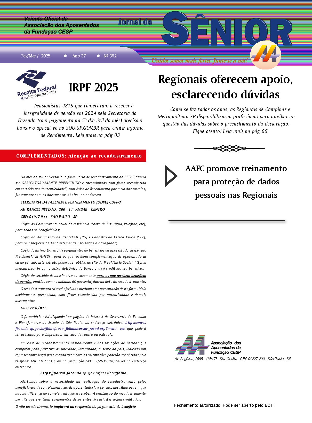 Órgão oficial da AAFC fevereiro/março 2025