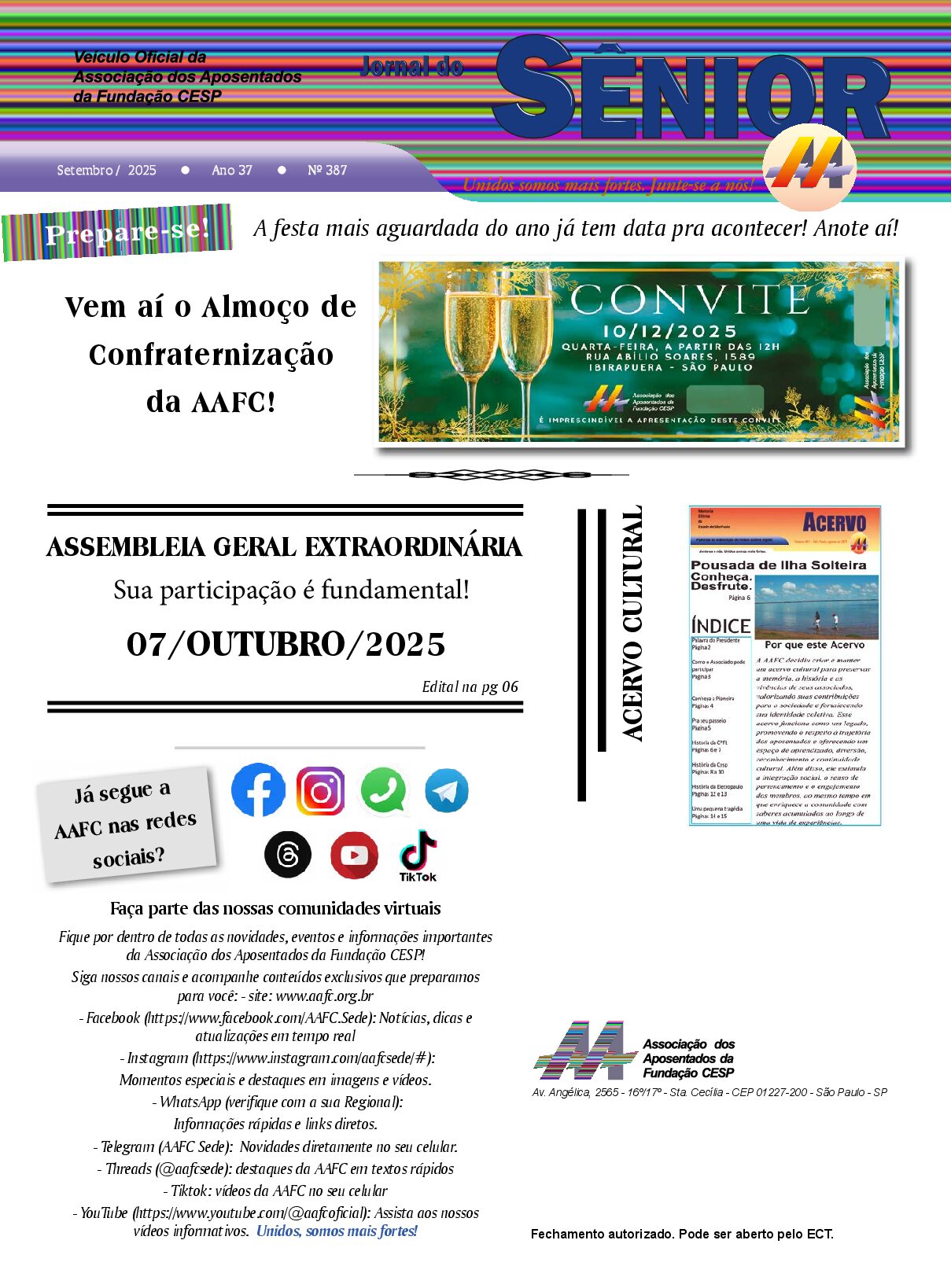 Órgão oficial da AAFC – setembro/2025