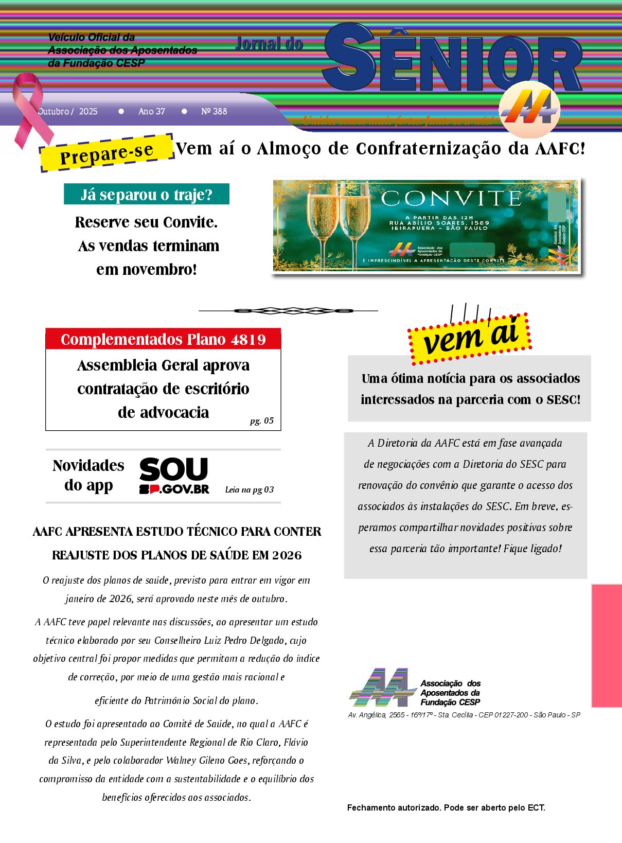 Órgão oficial da AAFC – outubro/2025