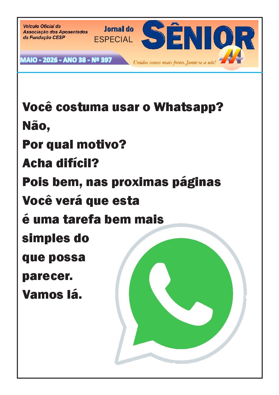 Órgão oficial da AAFC – maio 2026 – edição extra: WhatsApp