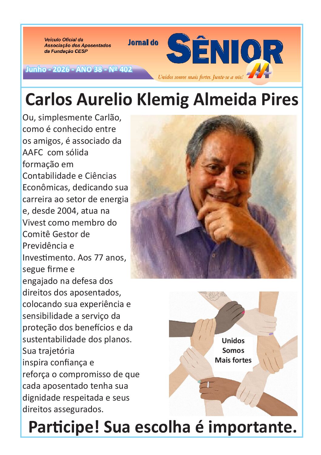 Órgão oficial da AAFC – junho 2026 – ed. extra: Carlos Aurélio, o nosso Carlão!