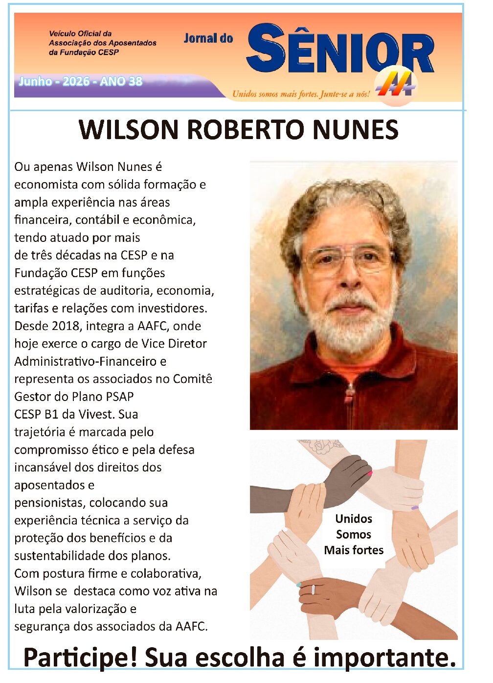 Órgão oficial da AAFC – junho 2026 – ed. extra: Wilson Nunes, o cara das contas da AAFC!
